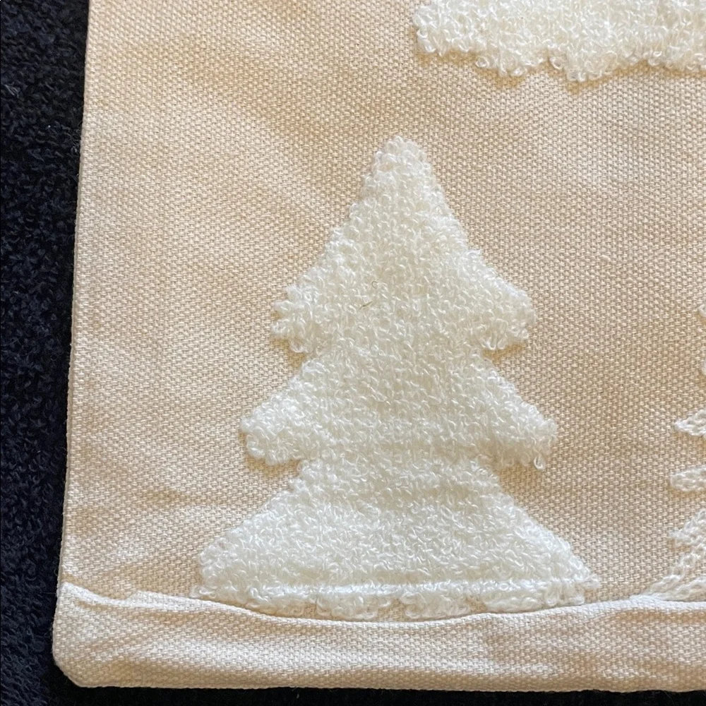 Set of two Cream Tree textured Patterned Accent Pillow Covers new beautiful
